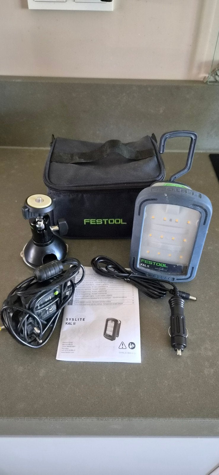 Festool Syslite KAL II werklamp met accessoires, Gebruikt, Minder dan 50 watt, Met statief, Ophalen of Verzenden