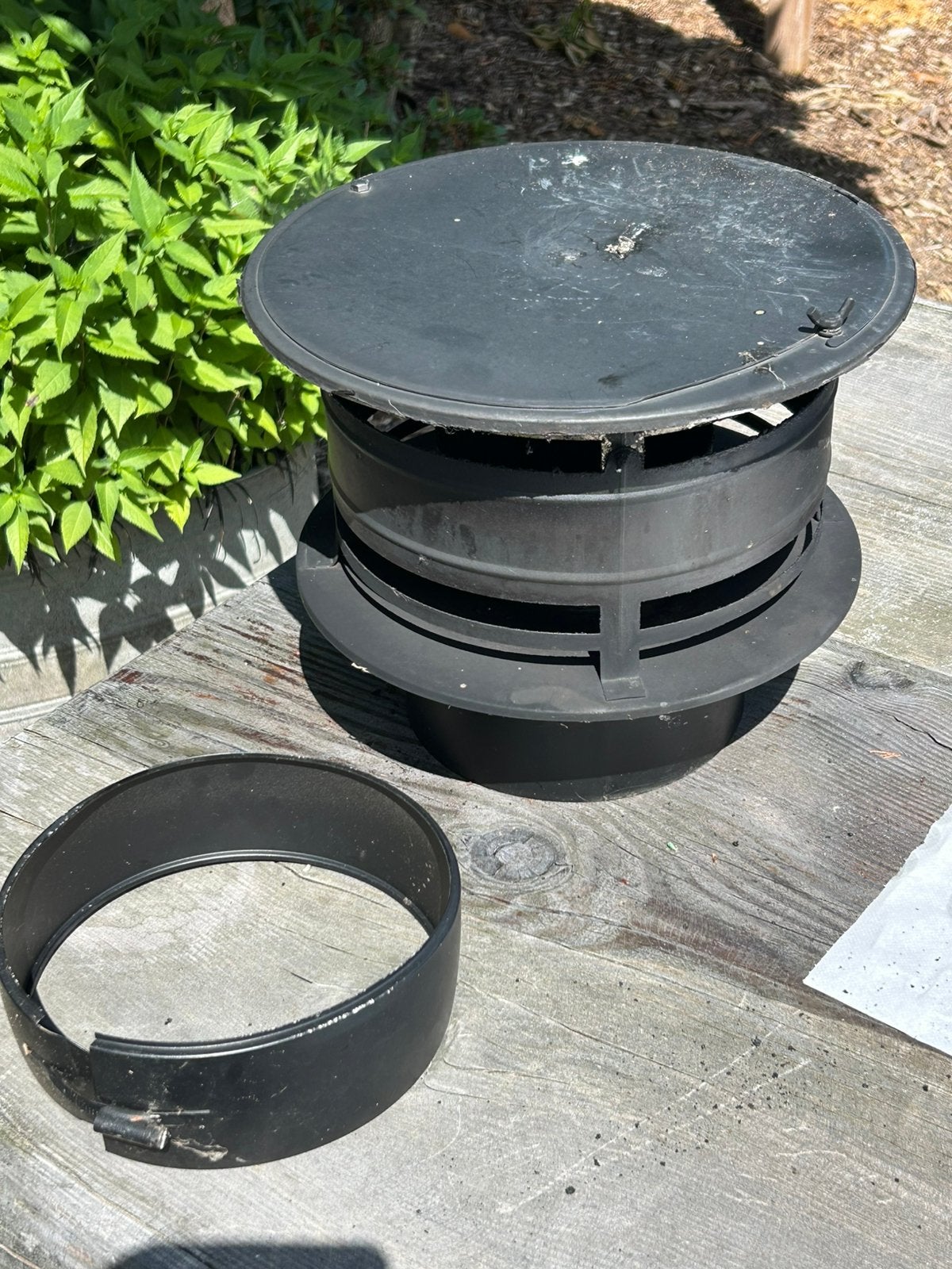Stormkap zwart 200 mm. Met beugel zwart, Ophalen, Gebruikt, Zwart, Minder dan 5 m²