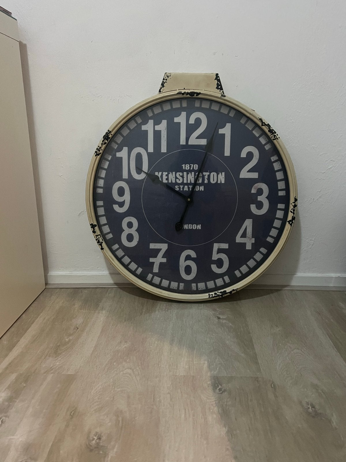 Grote wandklok 'Kensington Station' - Vintage stijl, Ophalen, Vintage, Analoog, Werkt op batterijen
