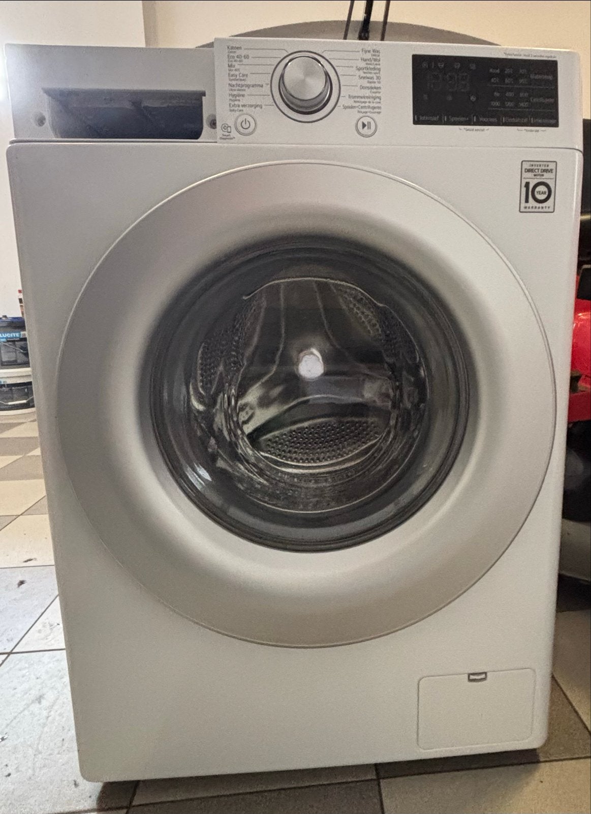 LG Voorlader Wasmachine 8kg - Zo goed als nieuw, Witgoed en Apparatuur, Wasmachines, Ophalen, Zo goed als nieuw, Voorlader, 85 tot 90 cm