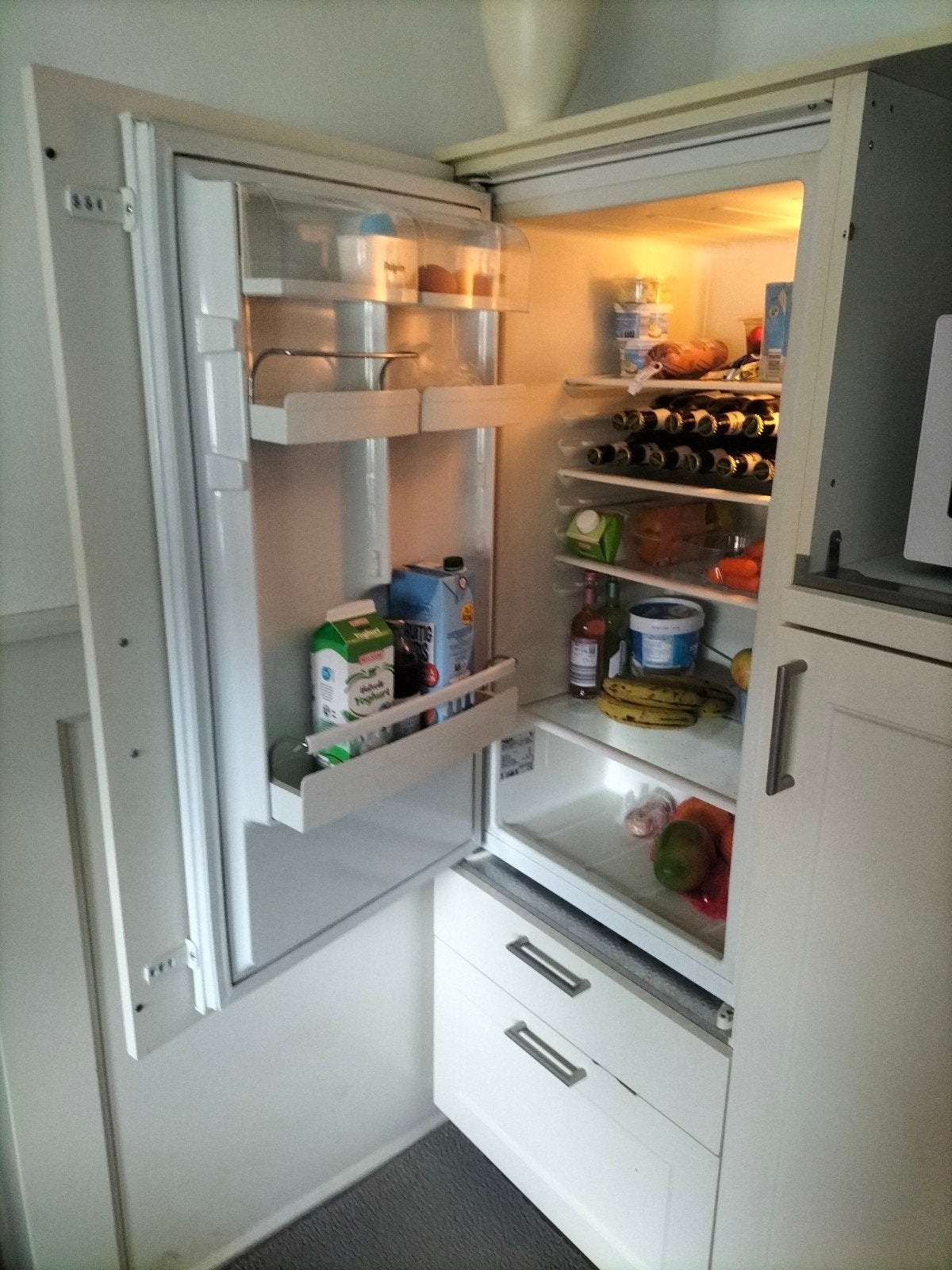 Pelgrim inbouwkoelkast 102cm met sleepdeursysteem, Witgoed en Apparatuur, Ophalen, 150 tot 200 liter, Zonder vriesvak, 120 tot 140 cm