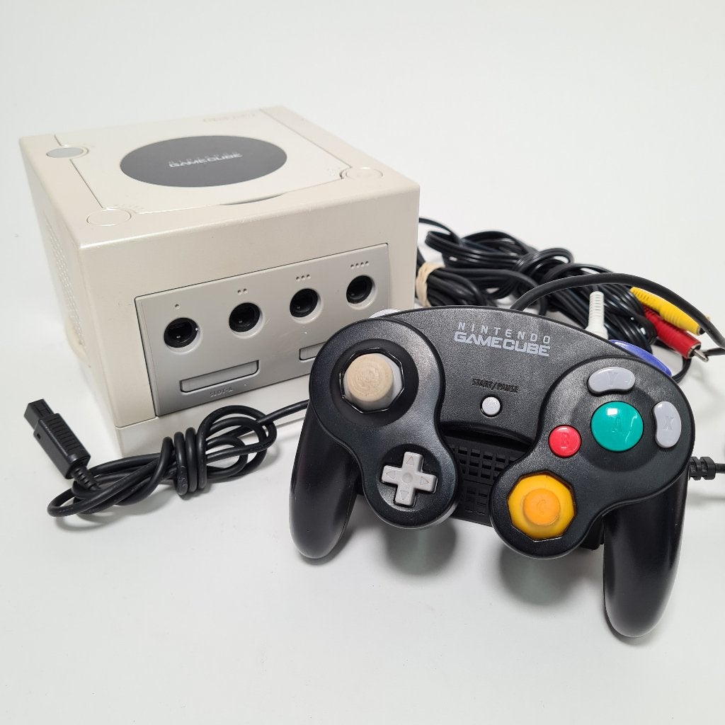 Nintendo Gamecube Wit met Zwarte Controller, Spelcomputers en Games, Spelcomputers | Nintendo GameCube, Ophalen of Verzenden, Gebruikt