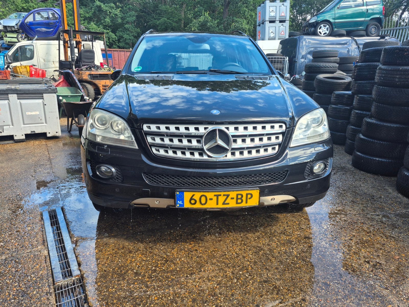 Mercedes-Benz M-Klasse 3.5 Ml350 4MATIC AUT 2007 Motorschade, Auto's, Mercedes-Benz, Automaat, Zwart, Navigatiesysteem, Zwart