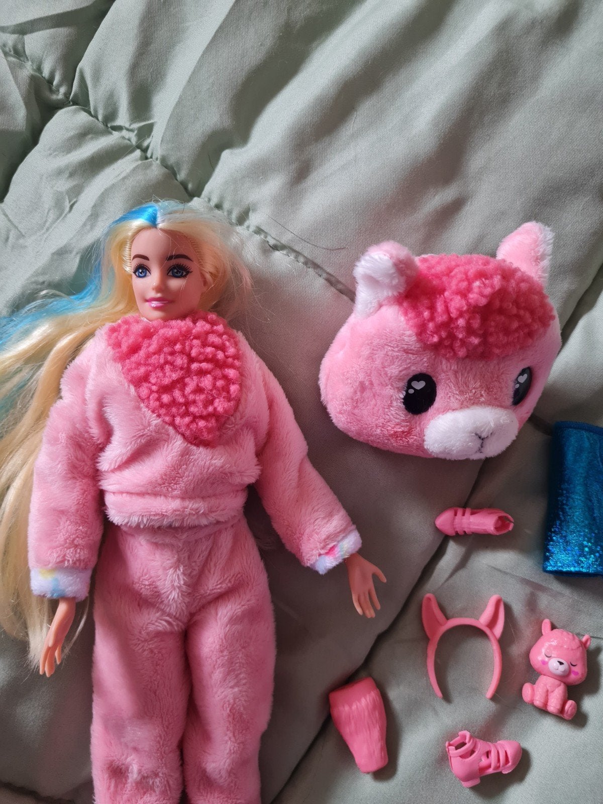 Barbie Cutie Reveal pop met lama kostuum en accessoires, Ophalen of Verzenden, Zo goed als nieuw, Barbie
