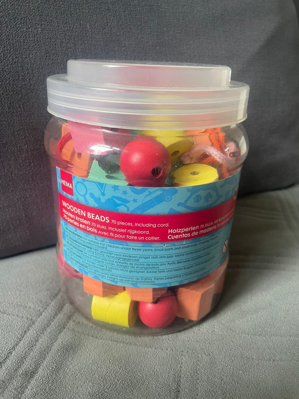 Houten rijg kralen van de HEMA voor de fijne motoriek, Ophalen of Verzenden, Zo goed als nieuw