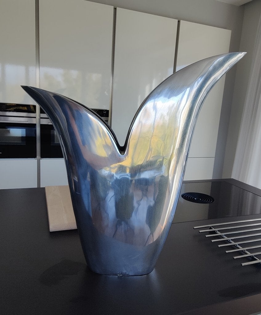 BOB aluminium tulp vaas - hoogte 61 cm, Ophalen, Gebruikt, 61 cm, Metaal