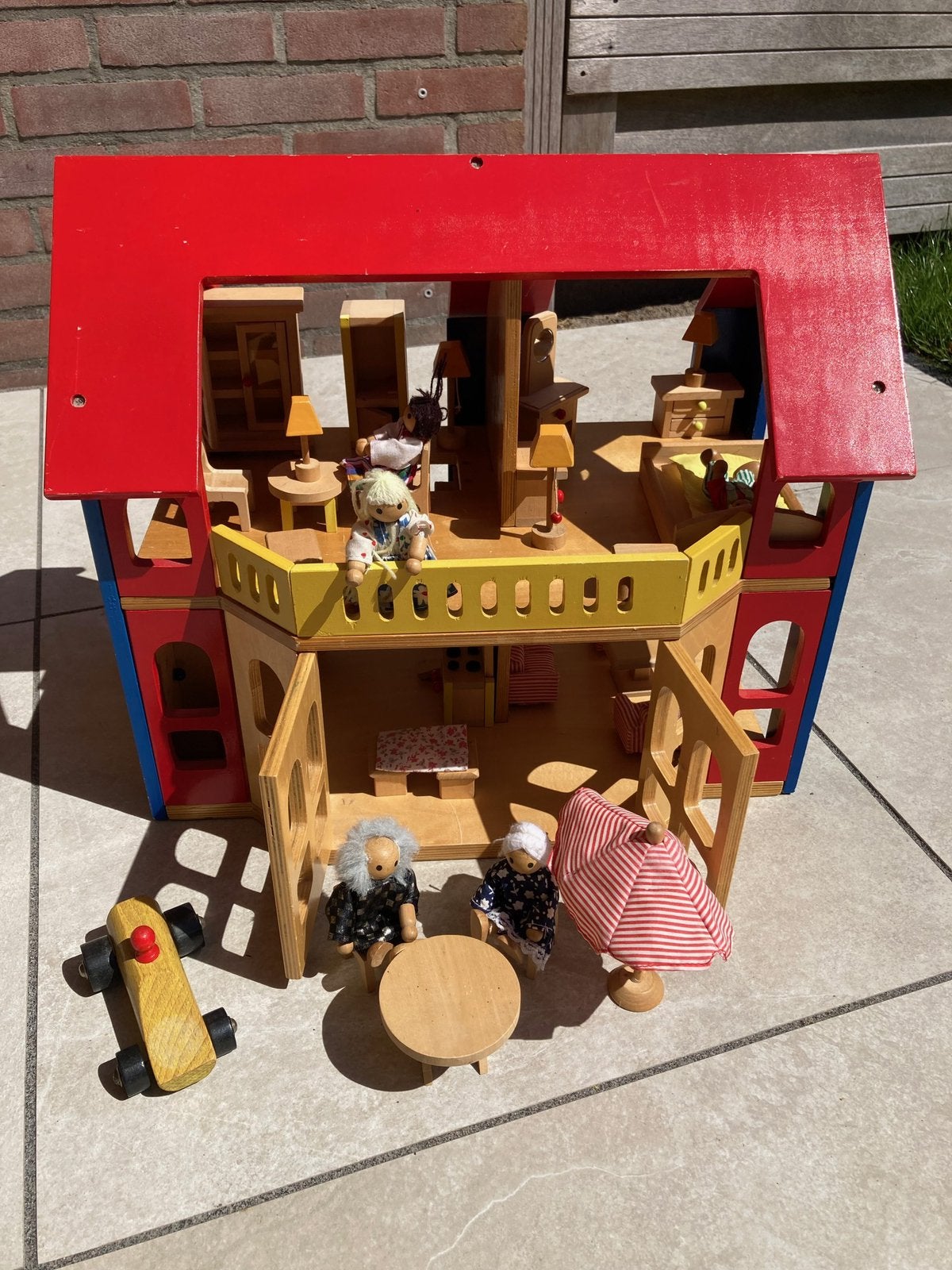 Authentiek houten poppenhuis, Ophalen, Gebruikt, Poppenhuis
