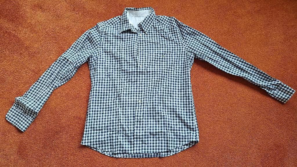 Zwart wit geruit overhemd Lacoste 42, Kleding | Heren, Overhemden, Ophalen of Verzenden, Zo goed als nieuw, Halswijdte 41/42 (L)