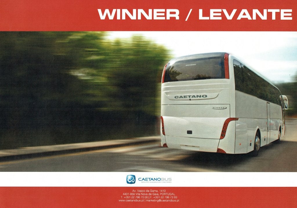 Folder Caetano Winner & Levante (touringcar - ca.2011), Verzenden, Gelezen, Overige merken