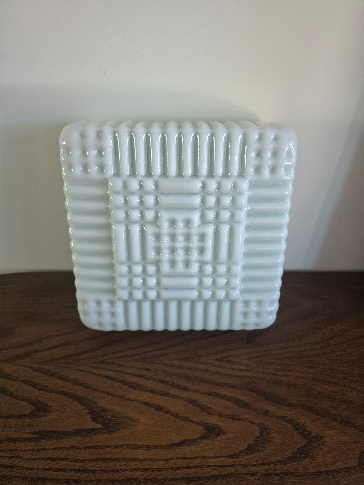 opaalglas plafonnière vintage melkglas jaren 60'70, Ophalen of Verzenden, Wit, Zo goed als nieuw, Glas