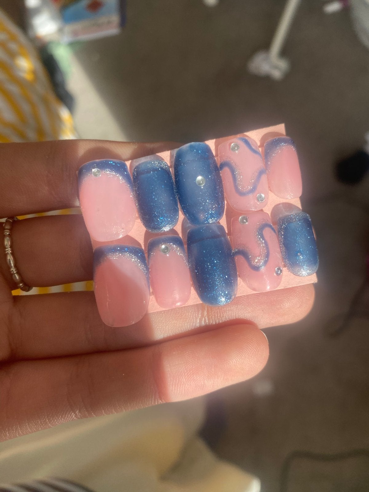 Handgemaakte Press-on Nagels met Mini Nagel Kitje, Ophalen of Verzenden, Nieuw, Overige typen