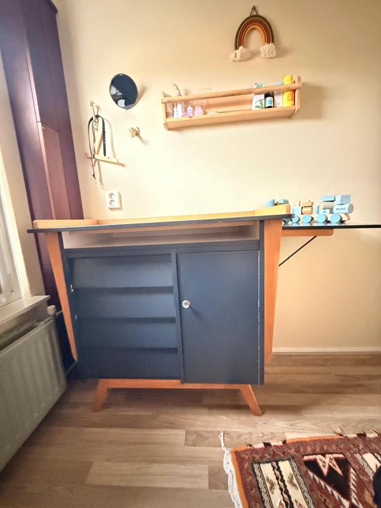 Vintage commode / verschoontafel met uitklapbaar blad, Ophalen, 50 tot 70 cm, 90 tot 105 cm, 100 cm of meer