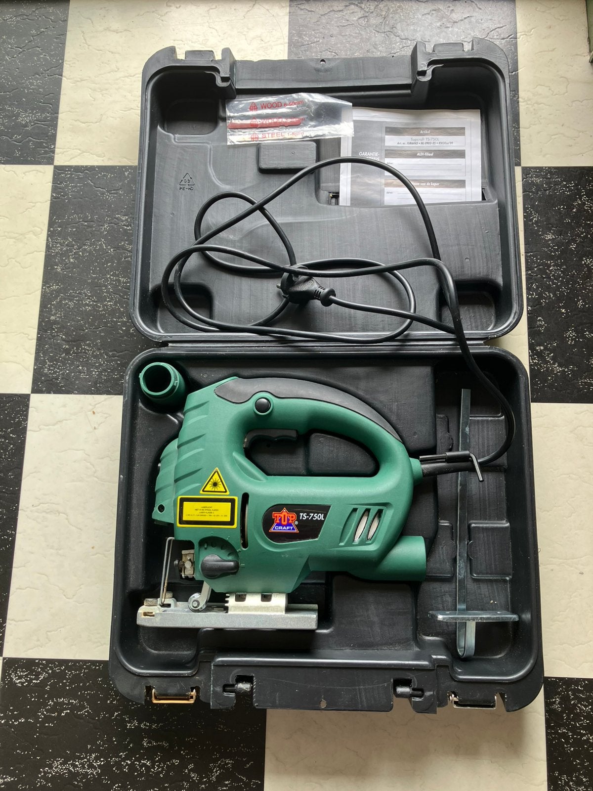 Decoupeerzaag TopCraft in koffer, 600 tot 1200 watt, Ophalen of Verzenden, Zo goed als nieuw, Decoupeerzaag