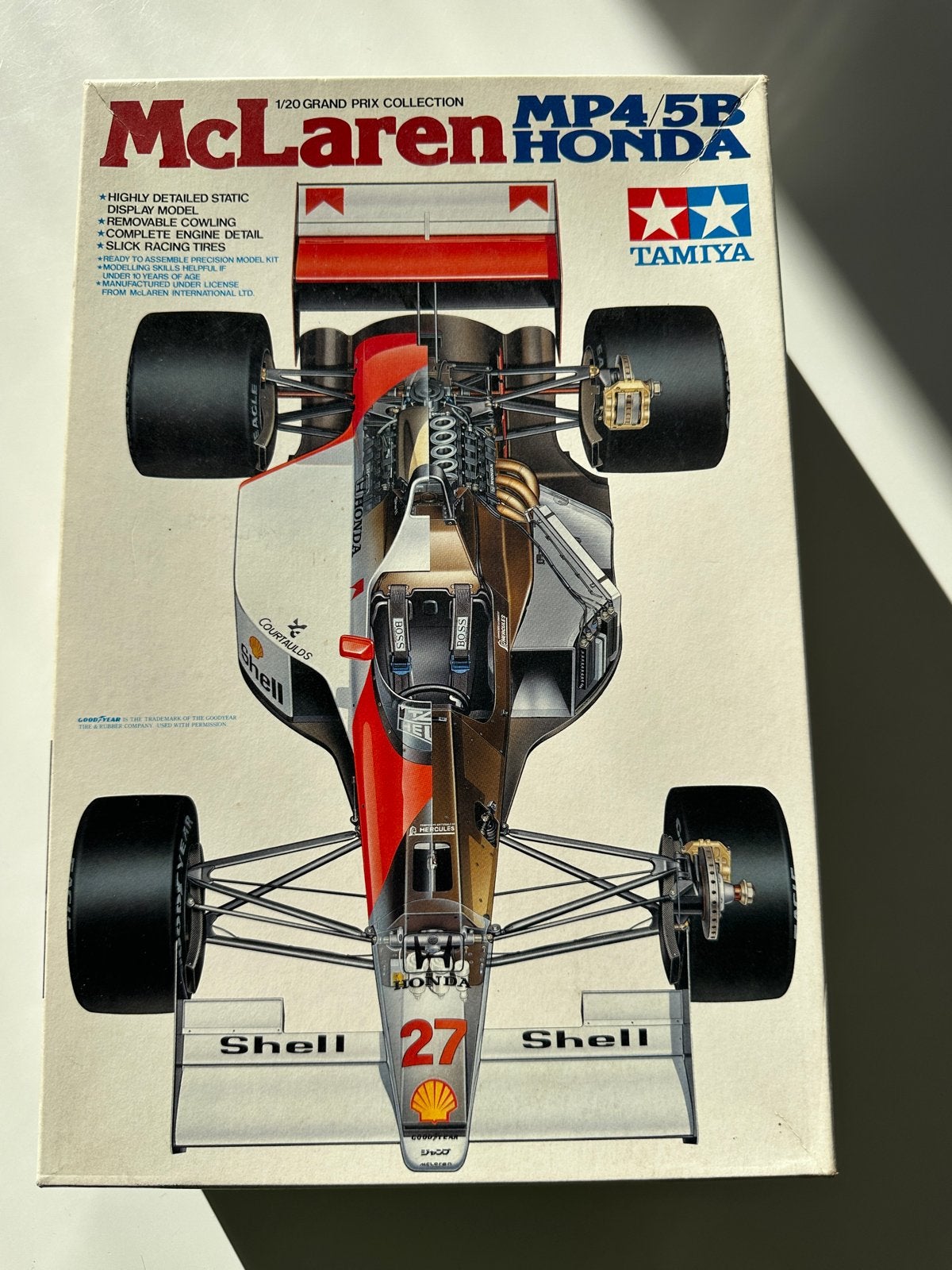 Tamiya McLaren MP4/5b Honda 1/20 Ayrton Senna F1 kit, Auto, Groter dan 1:32, Ophalen of Verzenden, Zo goed als nieuw