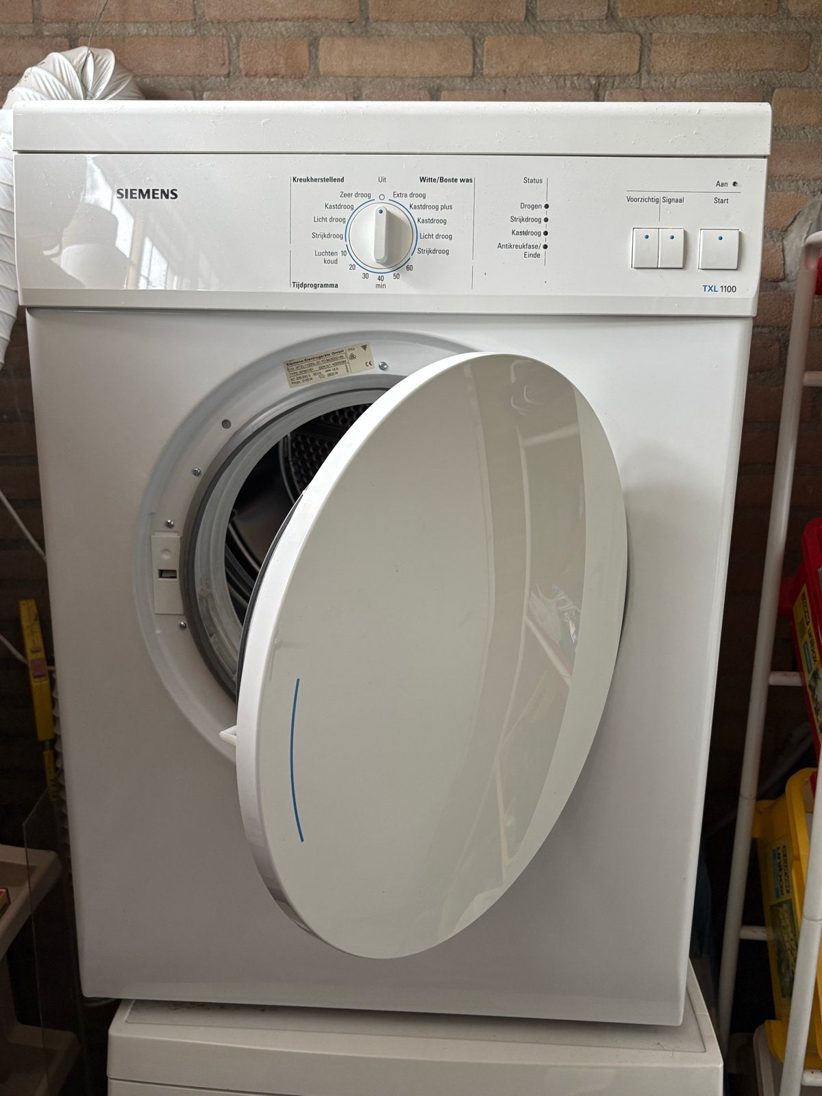 Siemens TXL 1100 Wasdroger & Bosch WFH 2460 Wasmachine, Ophalen, Gebruikt, Voorlader, Luchtafvoer