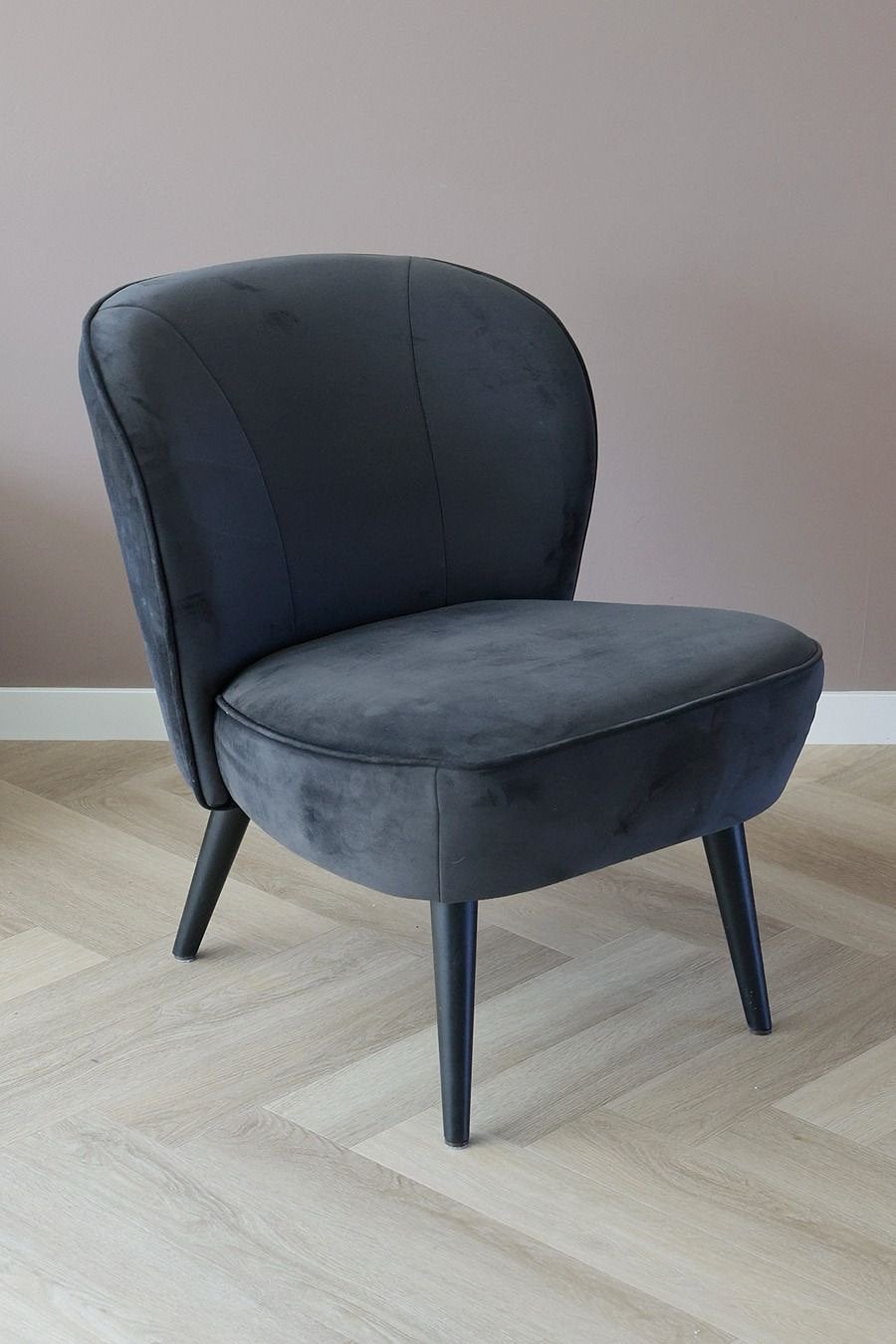 Stoel woood Sara fluwelen fauteuil, Huis en Inrichting, Ophalen, 75 tot 100 cm, Zo goed als nieuw, Stof