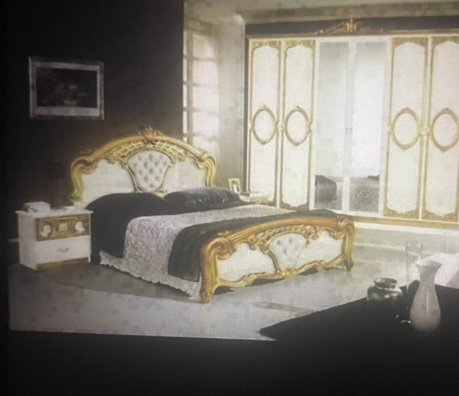 Tweepersoonsbed, kledingkast en twee nachtkastjes, Huis en Inrichting, Slaapkamer | Bedden, Gebruikt, Tweepersoons, Ophalen of Verzenden