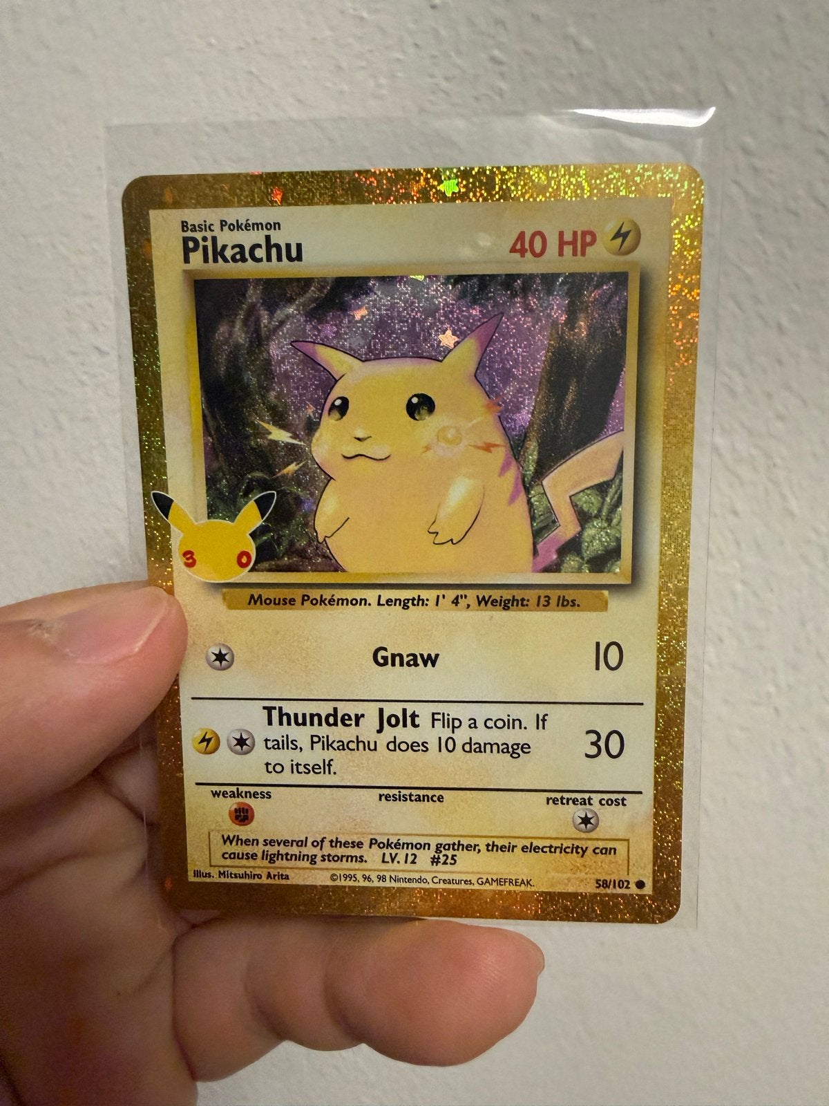 Pikachu (58) 30th Celebrations Pokémon Kaart (mint) (nm), Ophalen, Nieuw, Losse kaart, Foil
