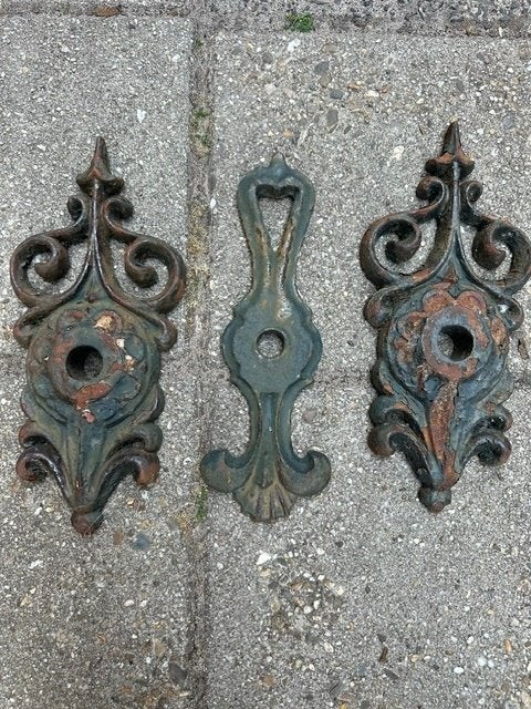 3 gietijzeren ornamenten, Ophalen of Verzenden