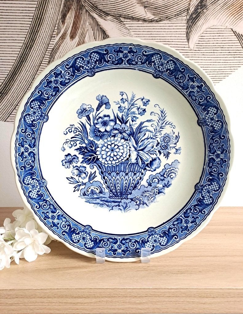 Vintage Boch Belgium Delfts blauw wandbord 31 cm, Antiek en Kunst, Antiek | Wandborden en Tegels, Ophalen of Verzenden