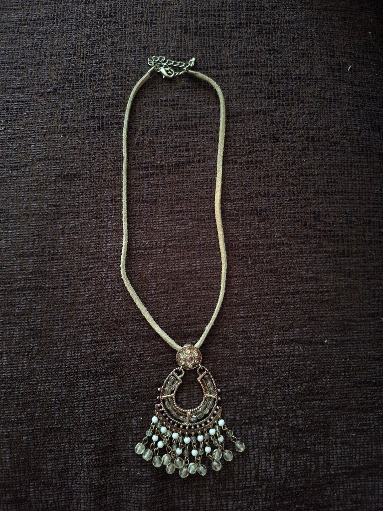 Ketting dromenvanger hoefijzer, maan, Gebruikt, Wit, Ophalen of Verzenden, Overige materialen