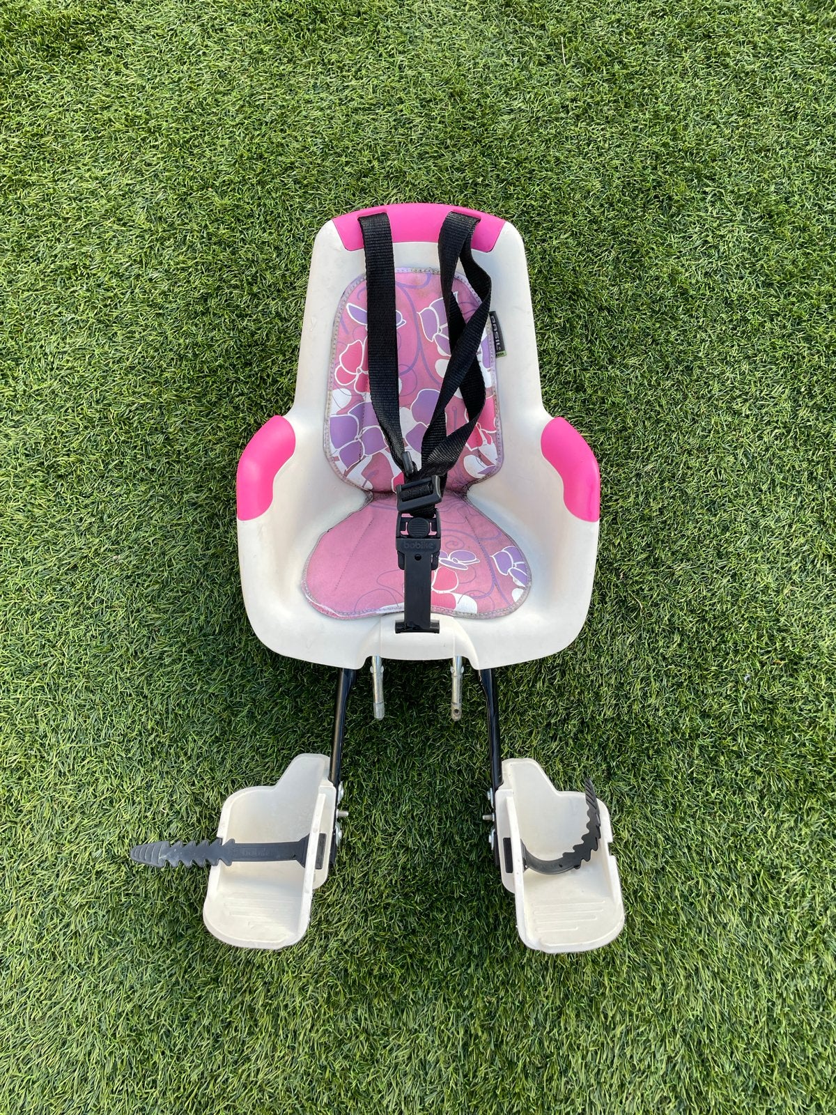 Bobike fietszitje met Basil rosé bekleding (excl. bevestigin, Ophalen, Gebruikt, Voorzitje, Voetsteuntjes