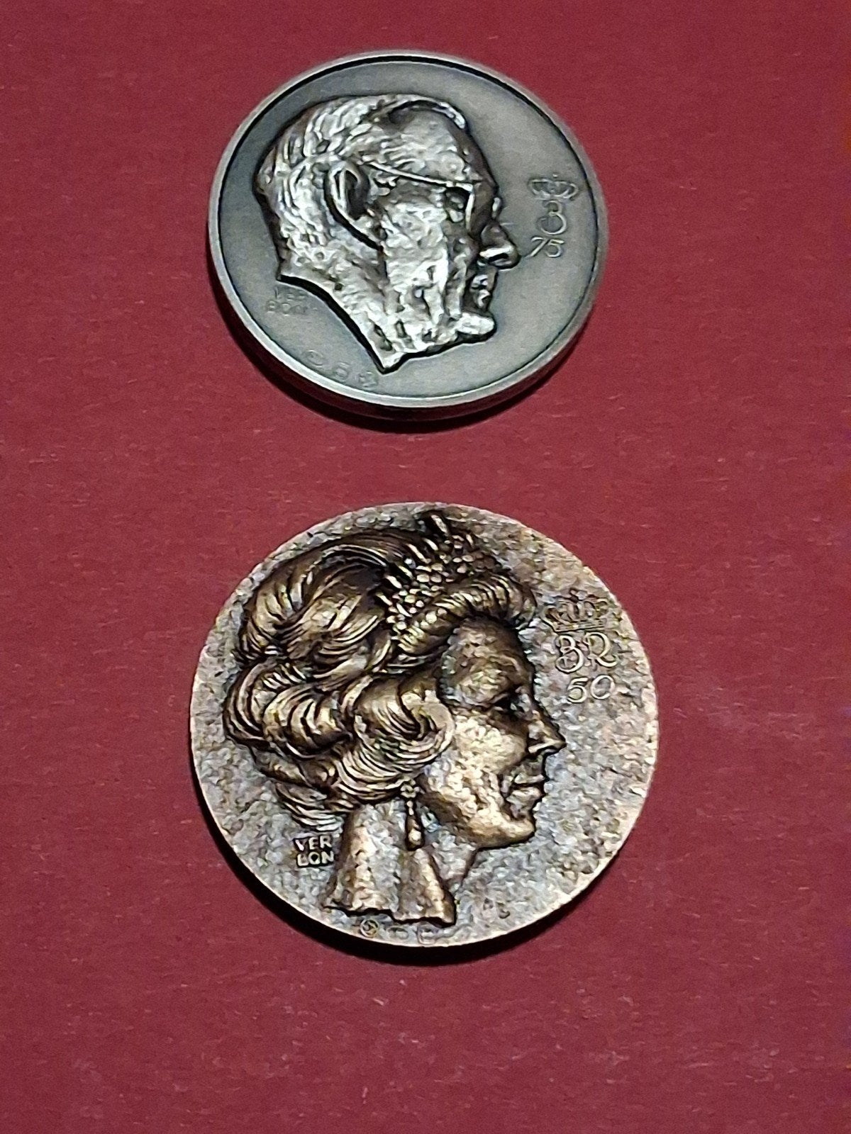 2 x penning willem verbon, Postzegels en Munten, Penningen en Medailles, Ophalen of Verzenden, Overige materialen