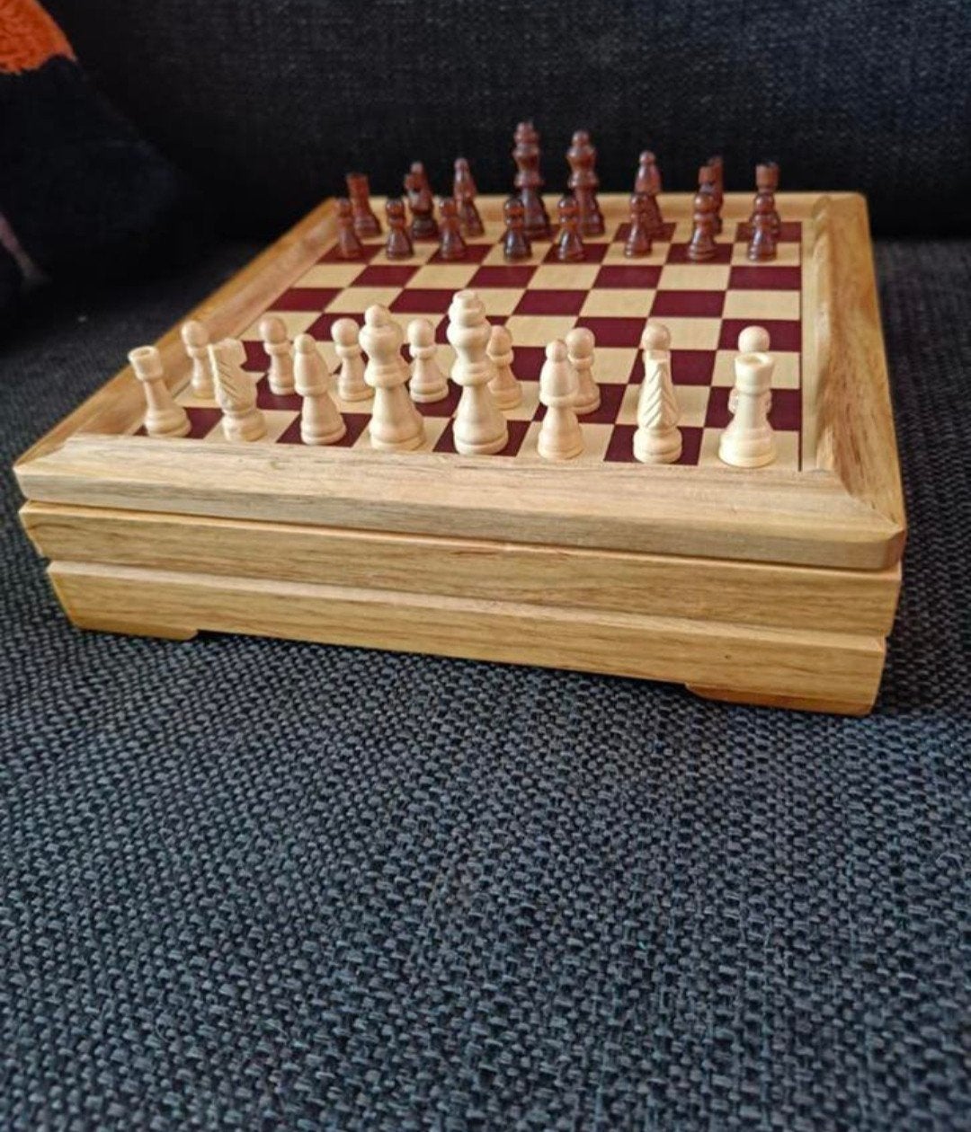 Houten schaakspel - in mooie staat, Ophalen of Verzenden, Zo goed als nieuw, Schaken