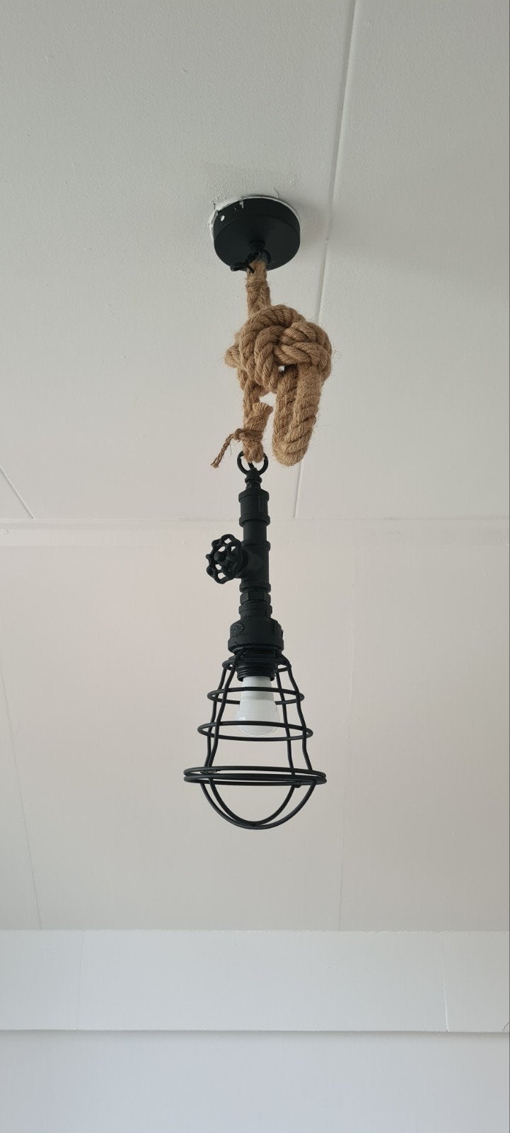 Hanglamp met touw, Ophalen, Gebruikt, Overige materialen