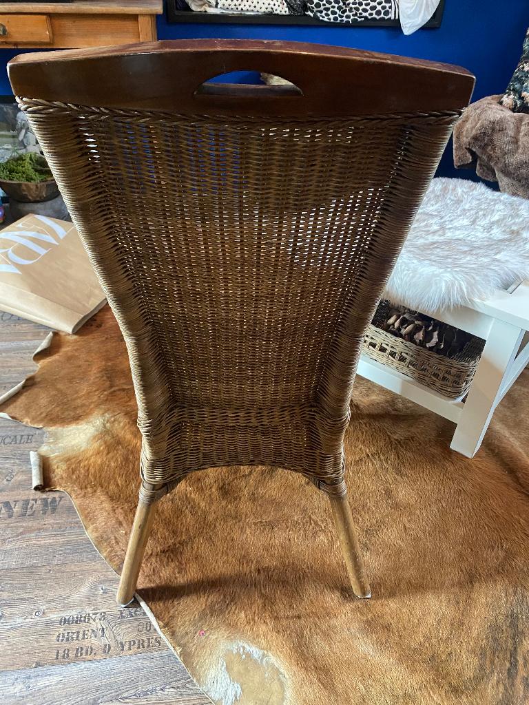6 rieten eethoekstoelen kruit en kramer, Ophalen, Gebruikt, Bruin, Hout