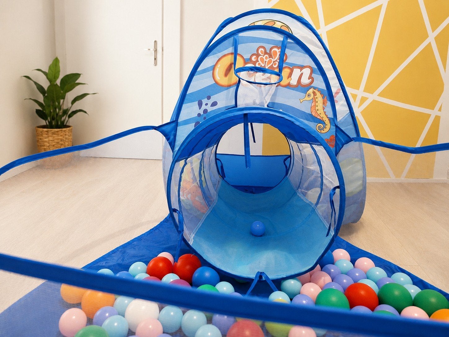 3-in-1 Kinder Speeltent / Ballenbak met Tunnel + Ballen, Ophalen of Verzenden, Zo goed als nieuw