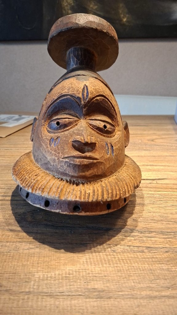 Afrikaans houten masker, Hout, 24 cm, Afrika, Masker