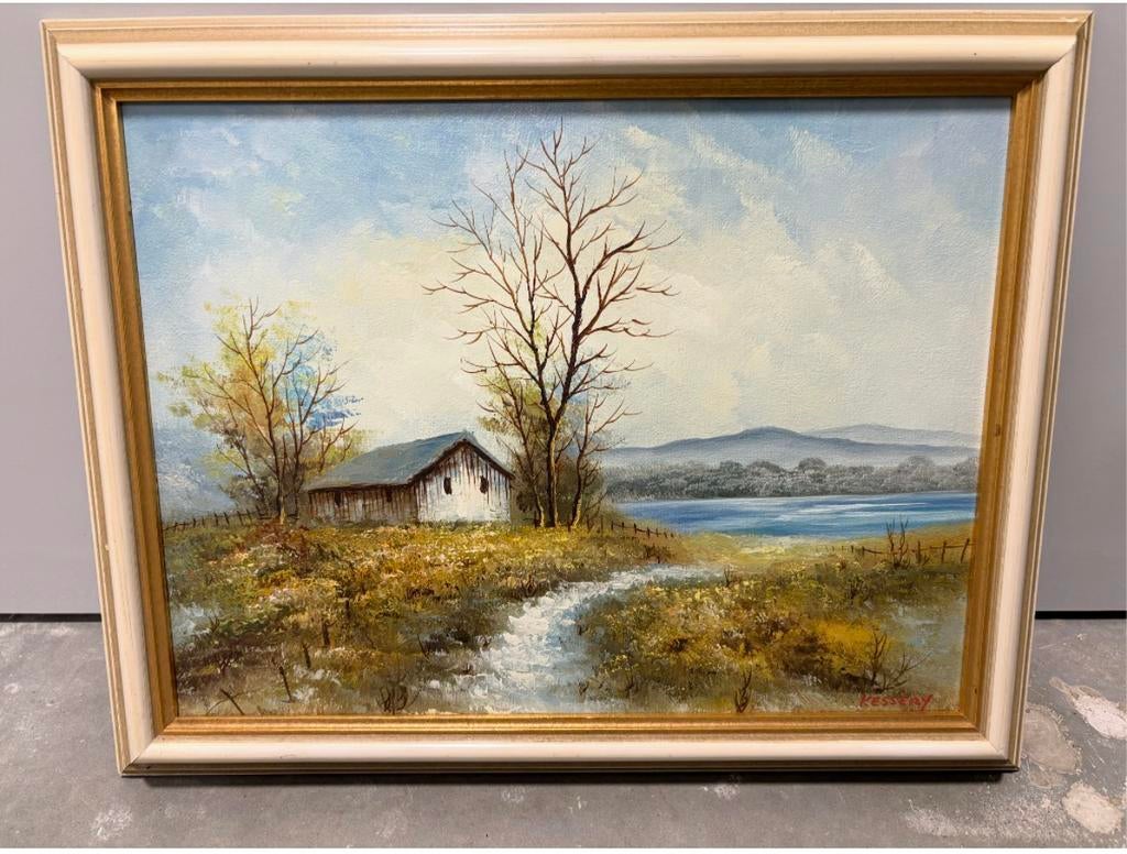 Schilderij landschap, Antiek en Kunst, Kunst | Schilderijen | Klassiek, Ophalen of Verzenden