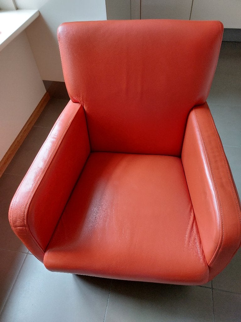 6 eetkamerstoelen op wieltjes, Ophalen, Gebruikt, Overige kleuren, Leer