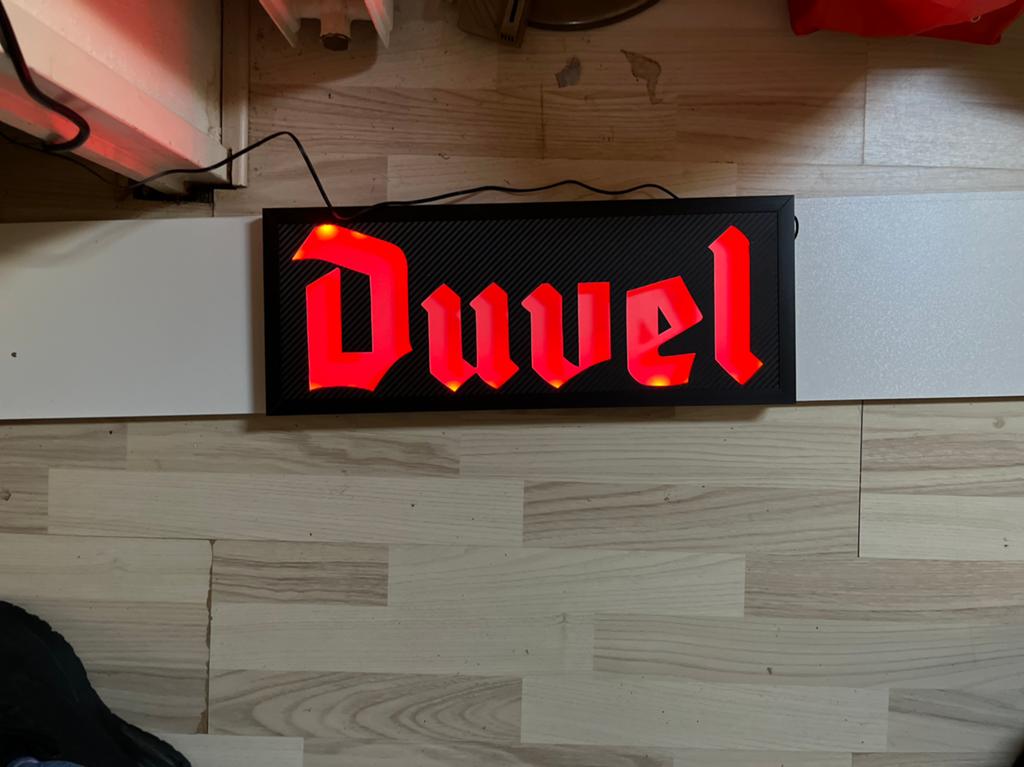 Duvel verlichting, Ophalen of Verzenden, Reclamebord, Plaat of Schild, Duvel