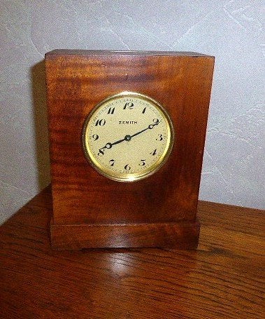 Vintage Tafelklok spaarpot Zenith, Antiek en Kunst, Antiek | Klokken, Ophalen of Verzenden