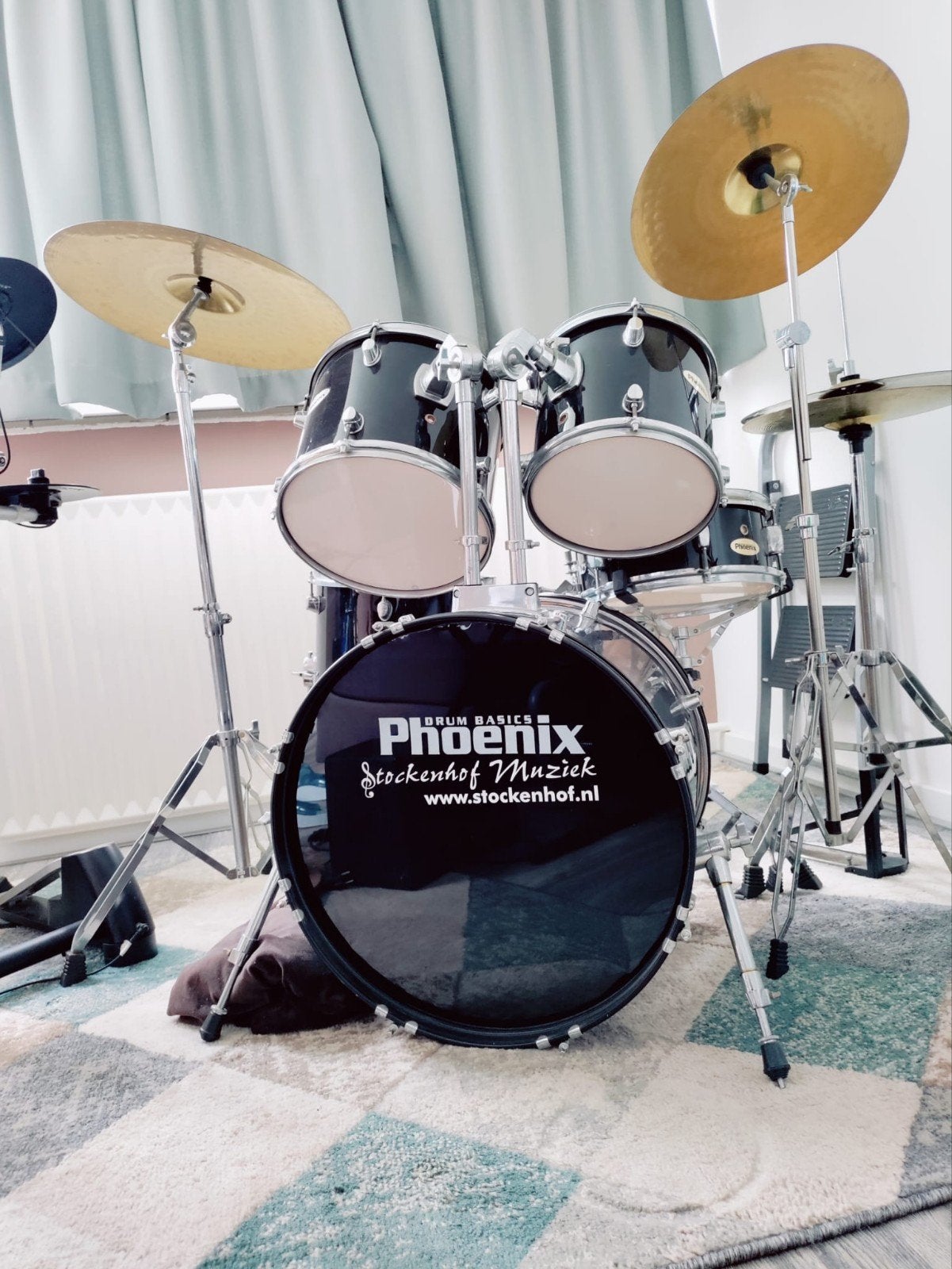 Phoenix Drumstel - Compleet met bekkens, Muziek en Instrumenten, Ophalen, Gebruikt, Overige merken