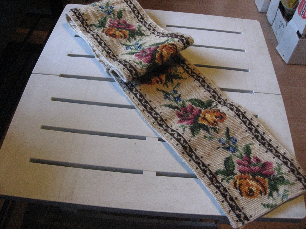 Mooi brocante geborduurd schellekoord, 85 cm, 14 cm, Wandkleed, Ophalen of Verzenden