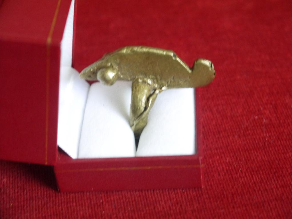 Koperen ring met kameleon  Lobi Burkino faso Afrika, Ophalen of Verzenden