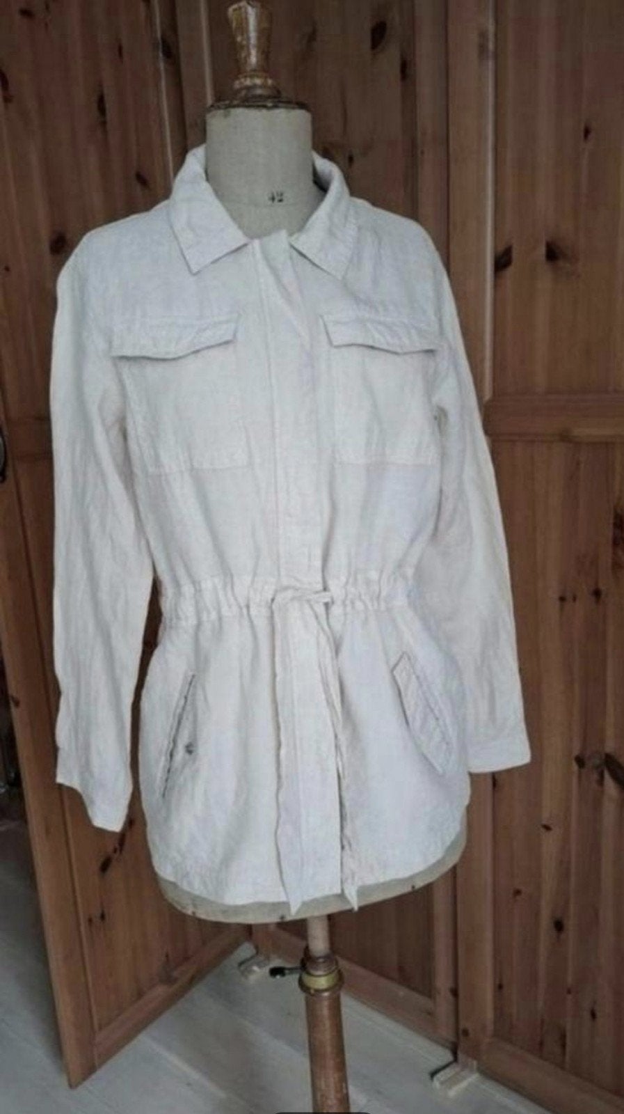 zandkleur LINNEN parka, Maat 38/40 (M), Beige, Ophalen of Verzenden, Zo goed als nieuw