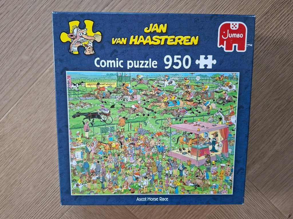 Jan van Haasteren puzzel - Ascot Horse Race - 950 stukjes, Ophalen of Verzenden, 500 t/m 1500 stukjes, Zo goed als nieuw, Legpuzzel