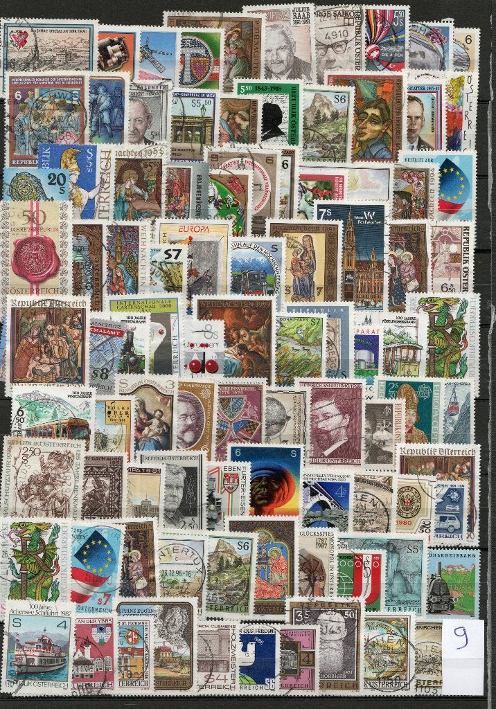 90 zegels Oostenrijk blad 9, Ophalen of Verzenden
