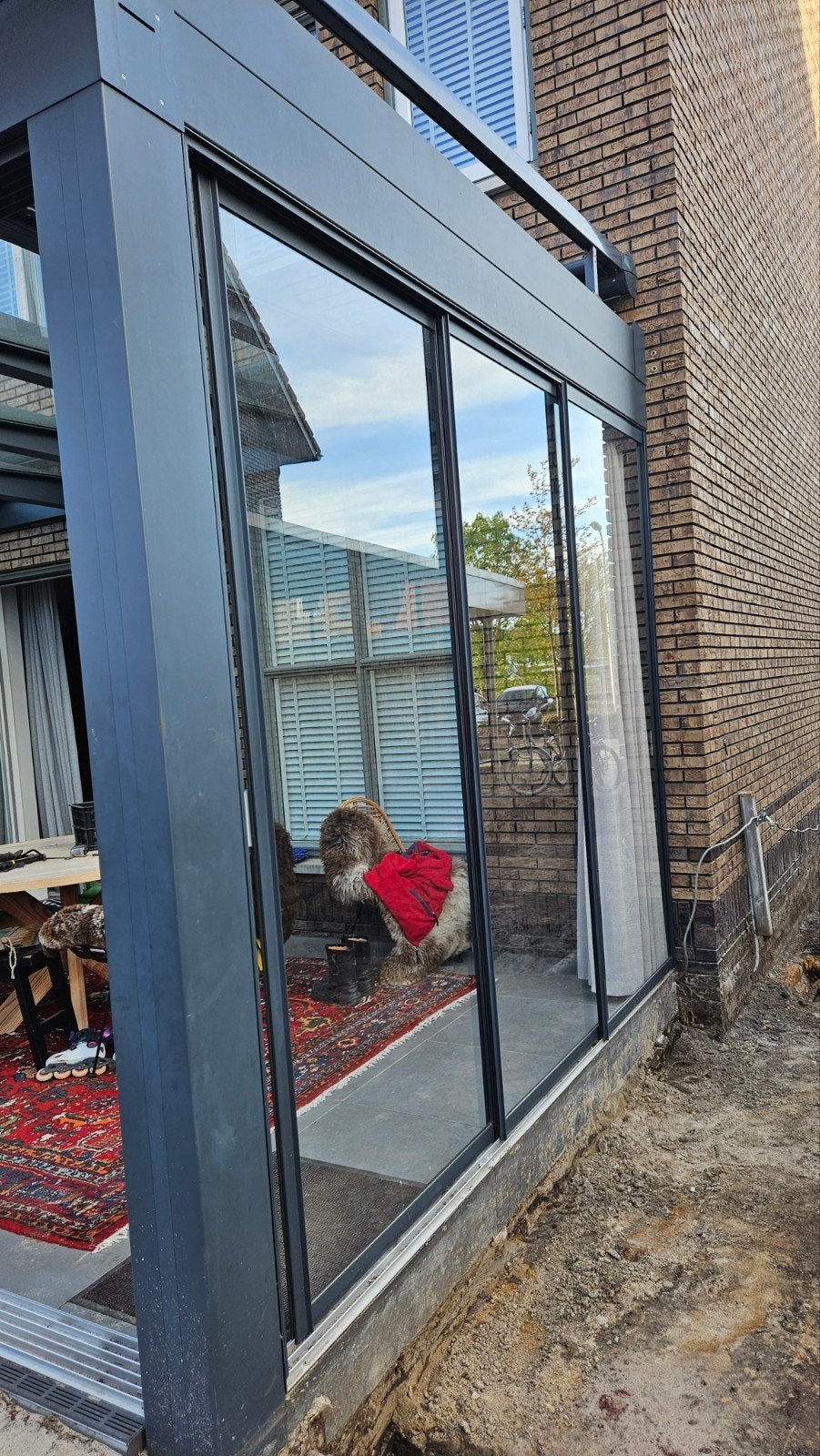 zgan grijze aluminium schuifpui 2,5 x 3m, Ophalen, 225 cm of meer, Aluminium, Zo goed als nieuw