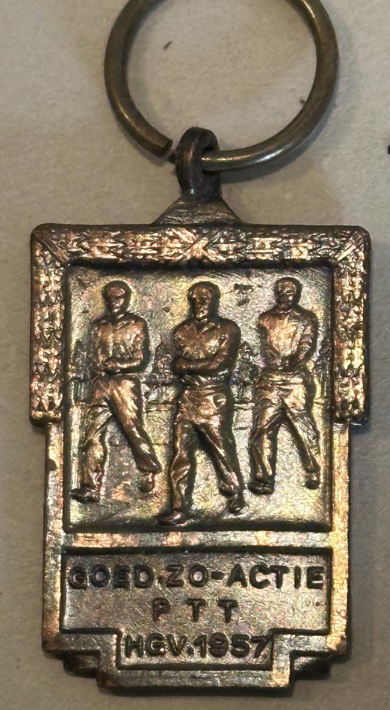 bronzen medaille van de  PTT "Goed Zo-actie" uit 1957, Ophalen, Brons, Nederland