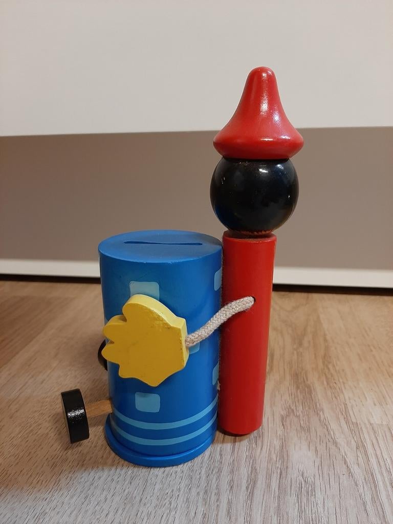 Pinokkio houten spaarpot 17 cm, Ophalen of Verzenden