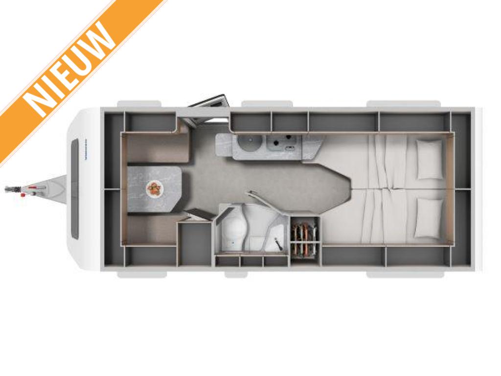 Eriba Novaline 442 NIEUW, Caravans en Kamperen, Bedrijf, Tot en met 3, 5 tot 6 meter, Eriba