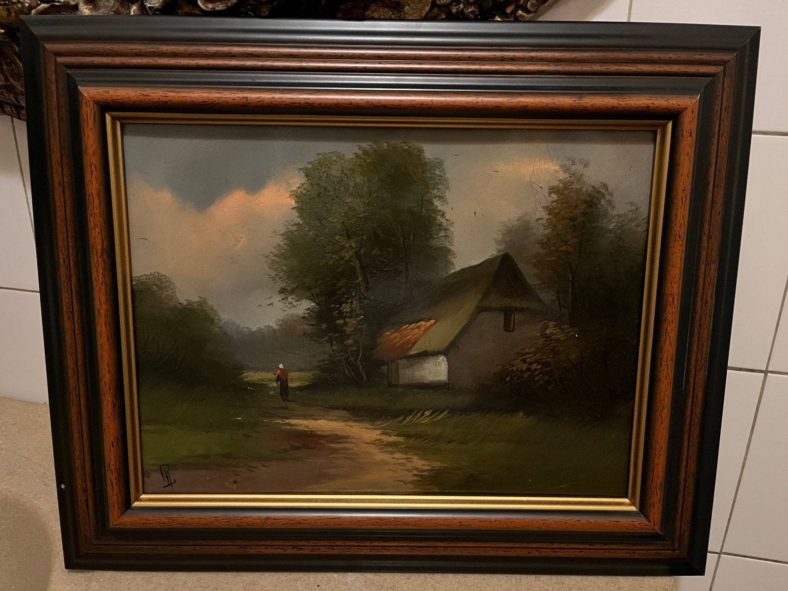 Antiek olieverf landschap schilderij, Ophalen