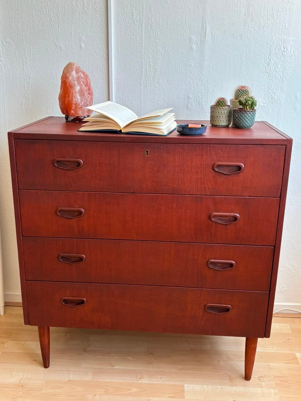 Vintage mid-century ladekast (lowboy), Ophalen, Gebruikt, Vintage, Mid-century modern, Teakhout
