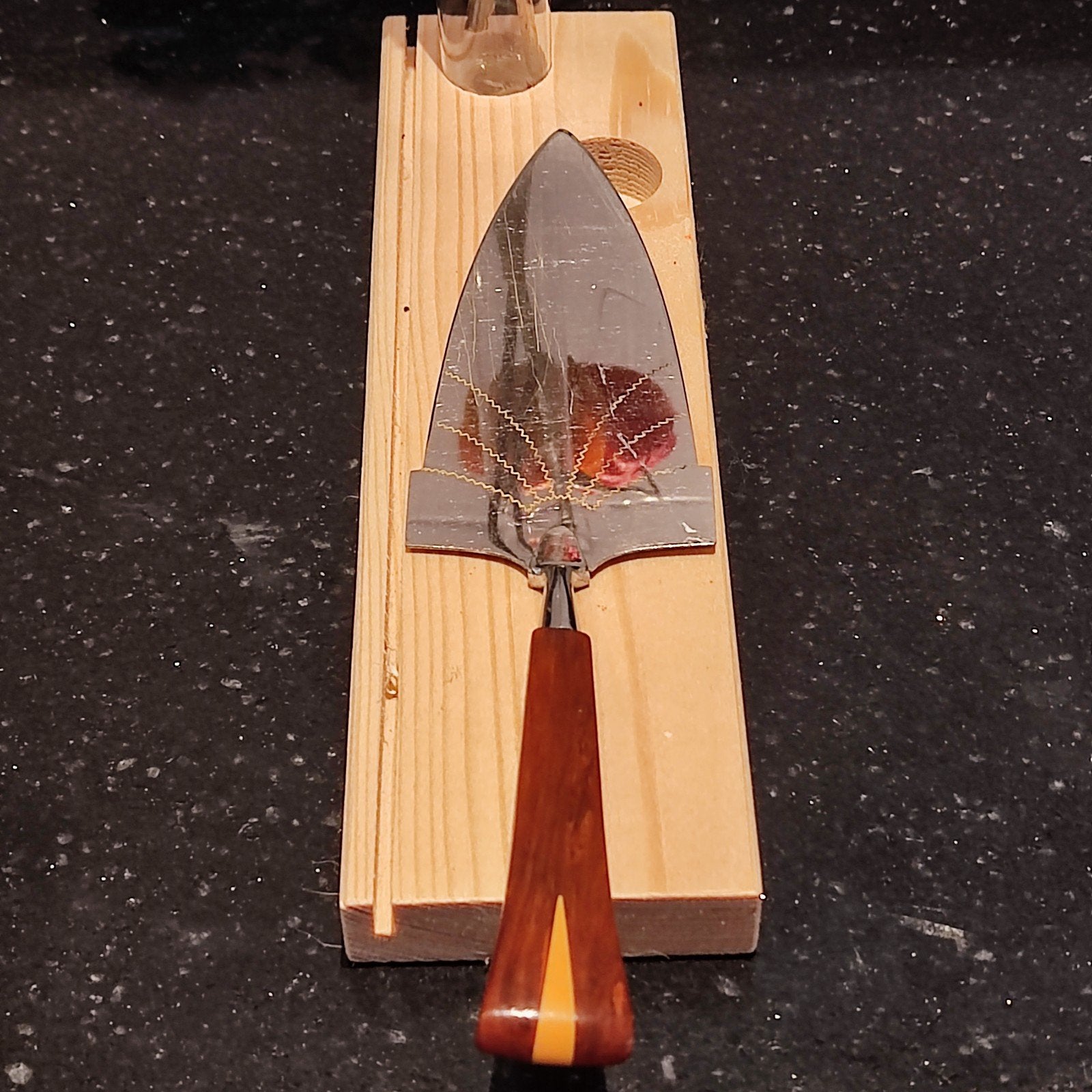 Vintage taartschep met houten handvat en ingelegd detail, Antiek en Kunst, Ophalen of Verzenden
