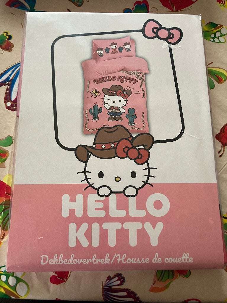 Nieuw dekbedovertrek Hello Kitty cowboy ( 140 x 200 cm ), Meisje, Dekbedovertrek, Nieuw, Ophalen of Verzenden